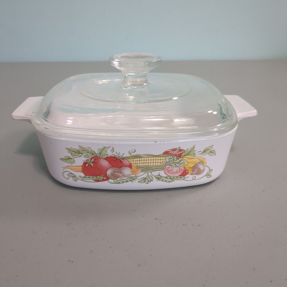 RARE MCM Corning Ware A-2-B Garden Harvest Casserole Dish Pyrex A-9-C Lid